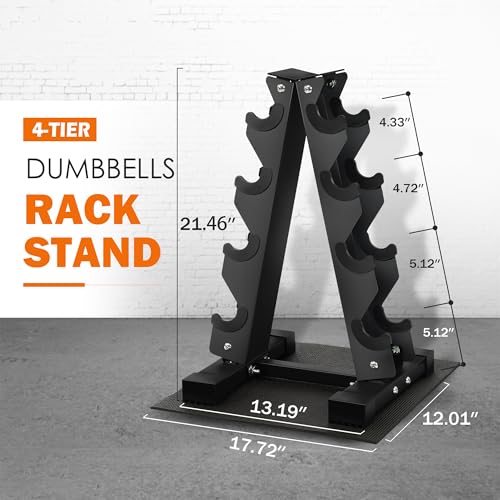 Fitvids 4 Tier AFrame Dumbbell Rack Stand Only with AntiSlip Pads Compact Weight Set Storage Holder for Home Gym Space Saver - Image 3