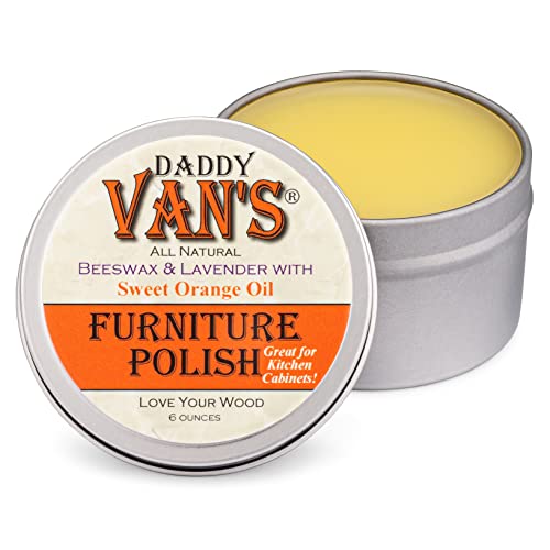 Daddy Vans Beeswax Furniture Polish Natural Wood Polish with Lavender Sweet Orange Oil NonToxic ChemicalFree EcoFriendly Wood Conditioner Safe for Kids Pets 6 oz
