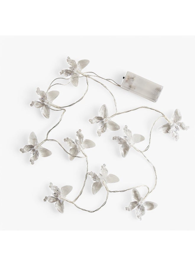 Home Box Dux Transparent Acrylic Butterfly Light Chain with 10 Warm LED  - Image 1