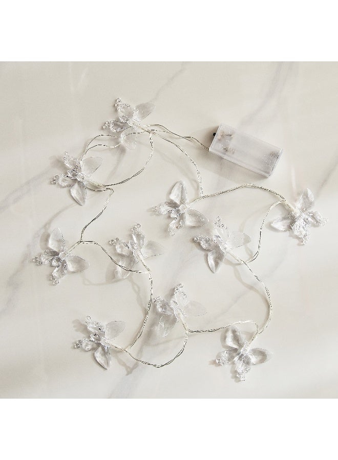 Home Box سلسلة أضواء الفراشة الشفافة من دكس مع 10 لمبات LED دافئة - Image 2