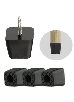 Rubber Pads for Furniture Legs - Floor Protectors, Furniture Feet， Table Legs Increase Height Non-Slip Film Rubber Mat, Indoor and Outdoor Use - Includes 16 Pads and Screws (8 Pcs, Black)