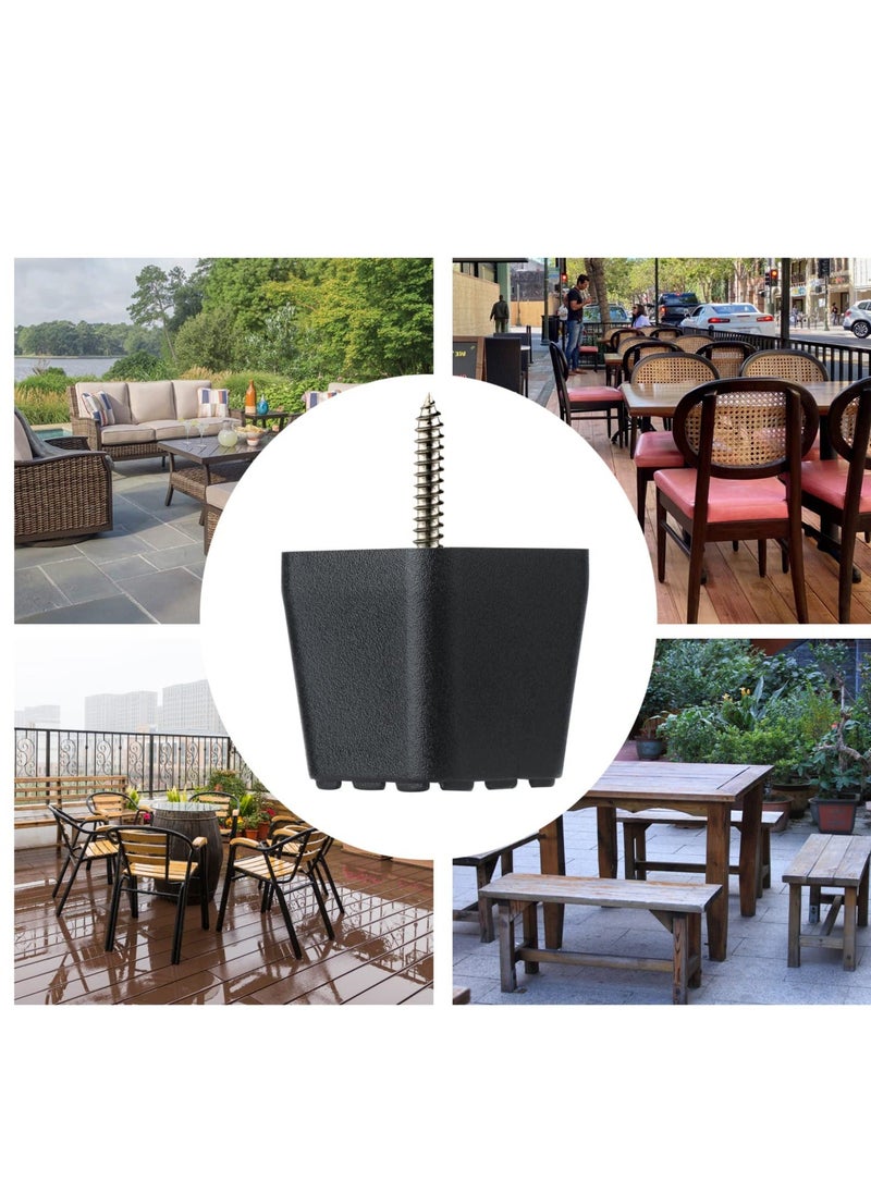 Generic - Rubber Pads for Furniture Legs - Floor Protectors, Furniture Feet， Table Legs Increase Height Non-Slip Film Rubber Mat, Indoor and Outdoor Use - Includes 16 Pads and Screws (8 Pcs, Black) - Image 1