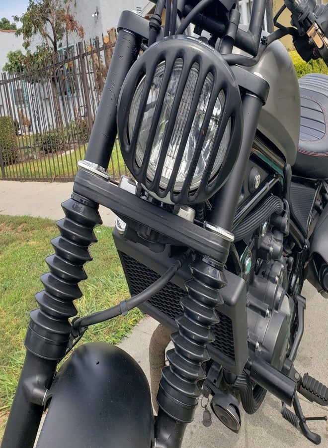 Midimttop Fork Cover Gaiters Boots Motorcycle Front Fork Tubes Boots CNC Aluminum Sleeve Shock Gaiters Cover for Rebel 500 Rebel 300 CMX500 CMX300 2020 2021 2022 2023 2024 2025 (1 Set) - Image 1
