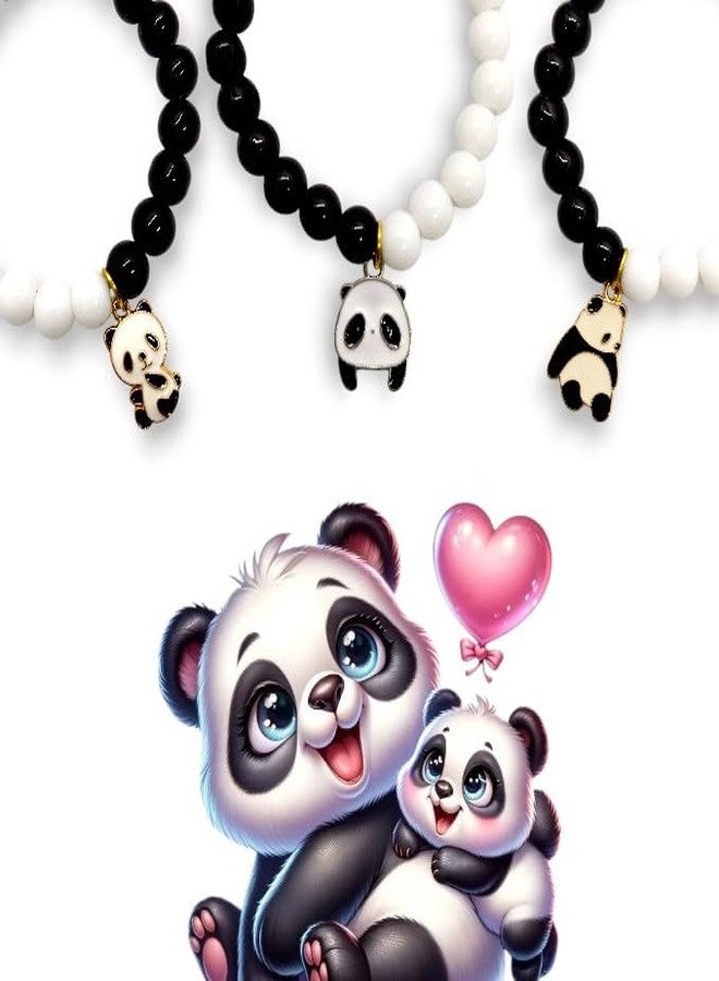 Elleva Bead Bracelet Set - Adjustable, Elegant Hand Jewelry Bracelet for Bestfriend, Boyfriend and Girlfriend Gift | Panda Cartoon Friendship Bracelet for Girls Combo Set of 2 (Pack of 1) - Image 4