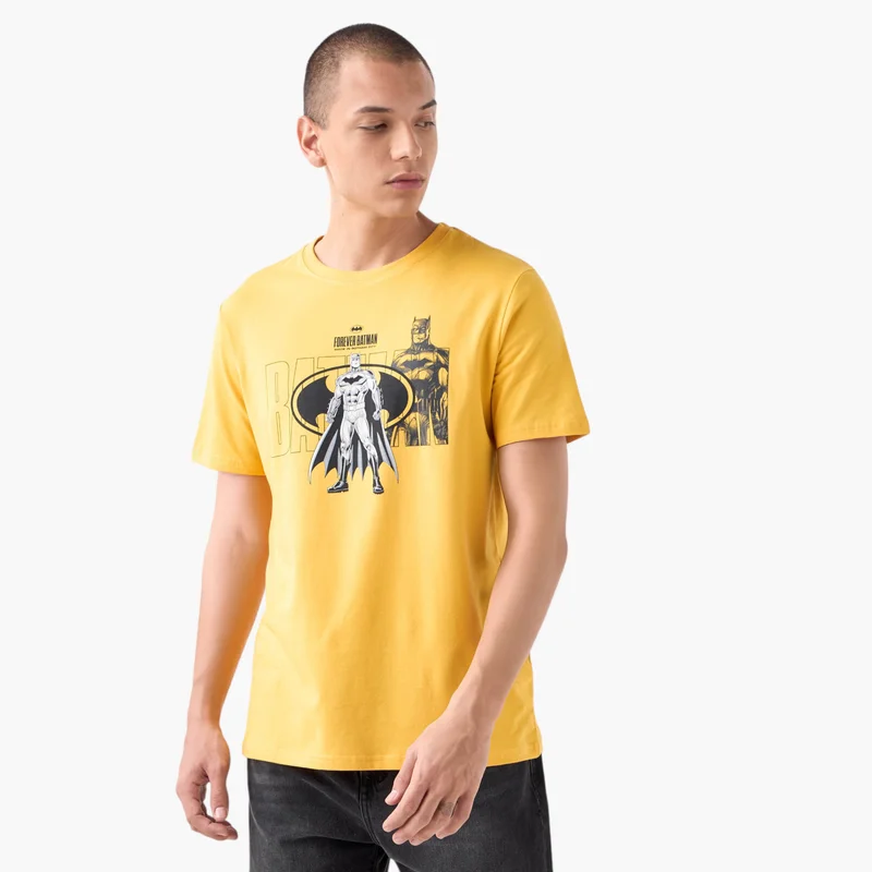 اس بي كاركترز Batman Print T-shirt with Crew Neck