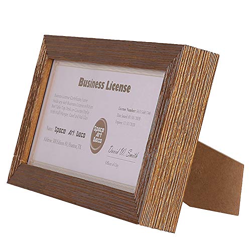 Space Art Deco,5.5x8.5 Document Frame with Real Glass & Easel Stand for 5.5x8.5 Business License and Tax Certificates (Color Gold,1 Pack) - Image 2