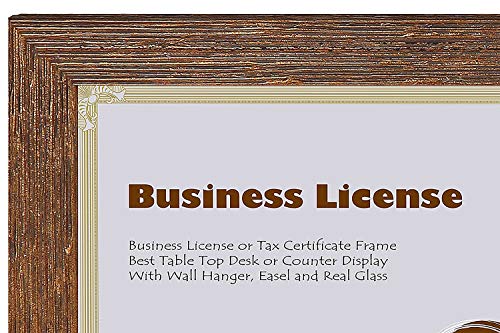 Space Art Deco,5.5x8.5 Document Frame with Real Glass & Easel Stand for 5.5x8.5 Business License and Tax Certificates (Color Gold,1 Pack) - Image 5