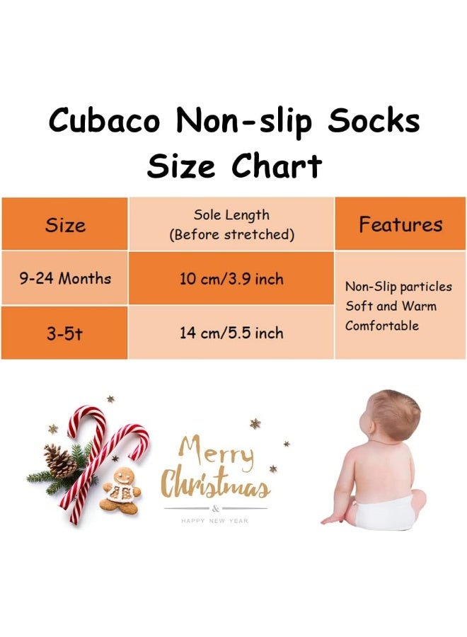 Cubaco CUBACO Baby Socks, 12 Pairs Non Skid Anti Slip Cotton Grip Socks for Toddler Baby Kids Socks - Image 2