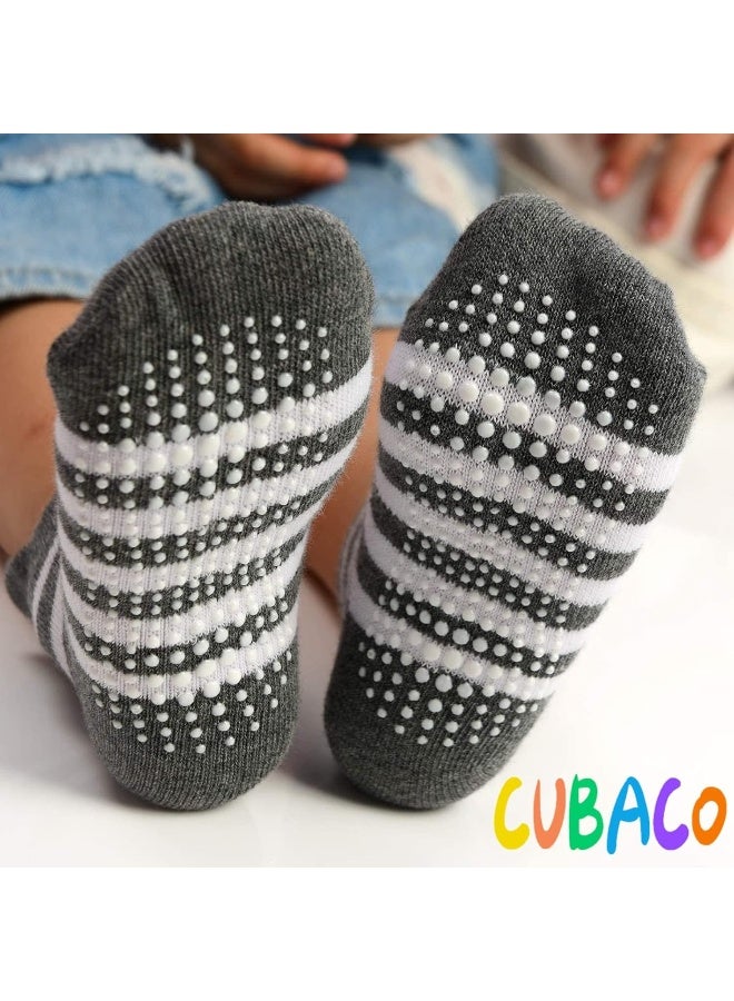 Cubaco CUBACO Baby Socks, 12 Pairs Non Skid Anti Slip Cotton Grip Socks for Toddler Baby Kids Socks - Image 3
