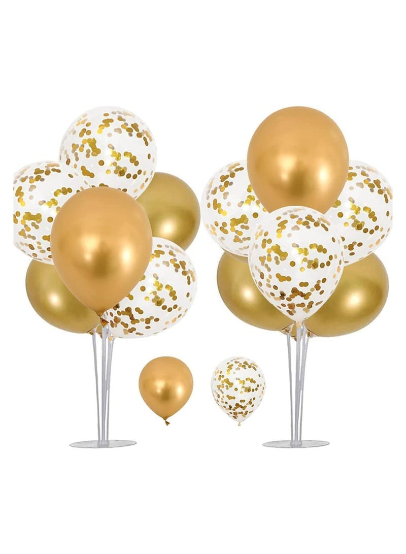 مجموعتان من حاملات البالونات مع 14 عصا، يمكن لكل حامل بالونات تزيين 7 بالونات، متينة وقابلة لإعادة الاستخدام لمستلزمات ديكورات حفلات الزفاف وأعياد الميلاد - Image 1