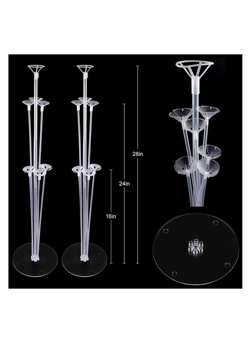 مجموعتان من حاملات البالونات مع 14 عصا، يمكن لكل حامل بالونات تزيين 7 بالونات، متينة وقابلة لإعادة الاستخدام لمستلزمات ديكورات حفلات الزفاف وأعياد الميلاد - Image 2