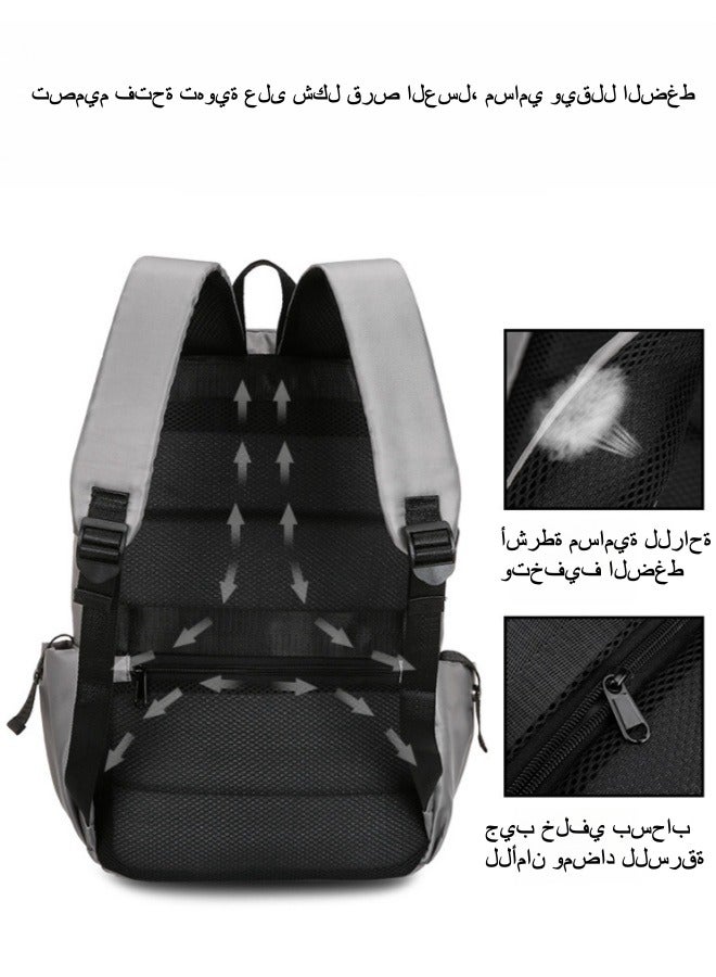 XiuWoo Backpack Water-repellent School Bag Casual Travel Backpack USB Anti-theft Computer Bag - Black  - Image 5