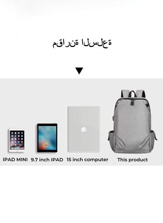 XiuWoo Backpack Water-repellent School Bag Casual Travel Backpack USB Anti-theft Computer Bag - Black  - Image 4