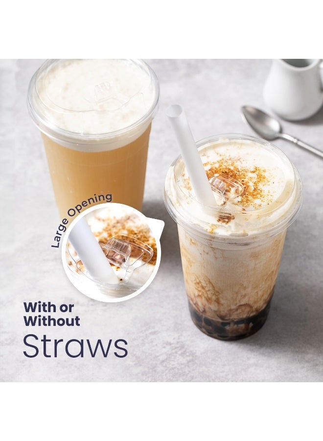 يلا جوي [٥٠ قطعة] أكواب شرب بلاستيكية شفافة لتحضير الوجبات، سعة ١٢ أونصة، خالية من مادة BPA، مانعة للتسرب، للاستخدام مرة واحدة مع أغطية للشرب، مناسبة للقهوة المثلجة، العصائر، المشروبات الغازية، مشروبات الحفلات، شاي الفقاعات، المشروبات الباردة. - Image 5