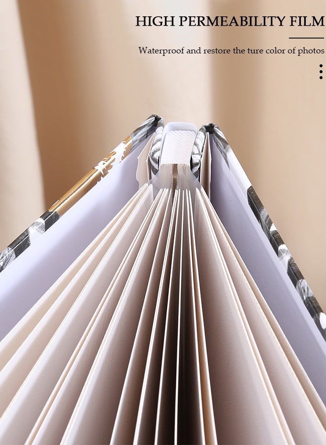 DUNISO ألبوم كبير ذاتي اللصق، 36 × 34 سم سعة كبيرة إضافية ألبومات صُنعت يدوياً بتقنية DIY، 20 صفحة صفحات فارغة عتيقة كتاب ذكريات لصور العائلة والذكريات السنوية - Image 3