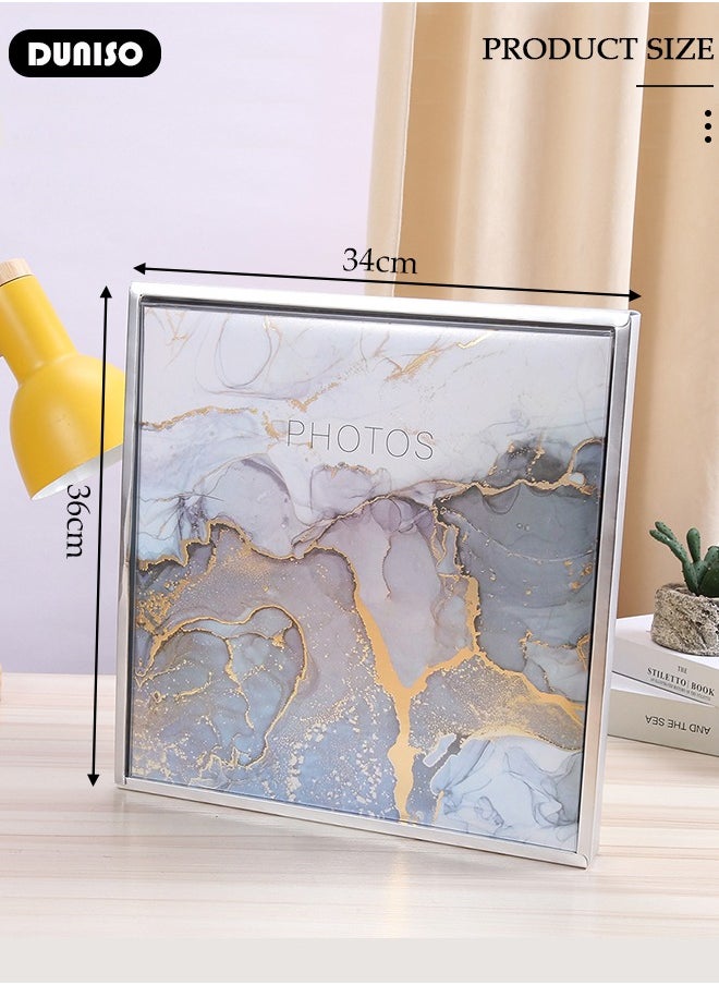 DUNISO Large Self Adhesive Album, 36 x 34cm Extra Large Capacity Hand Made DIY Albums, 20 Pages Vintage Blank Pages Memory Book for Family Anniversary Photos  - Image 4