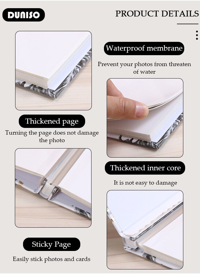DUNISO Large Self Adhesive Album, 36 x 34cm Extra Large Capacity Hand Made DIY Albums, 20 Pages Vintage Blank Pages Memory Book for Family Anniversary Photos  - Image 5