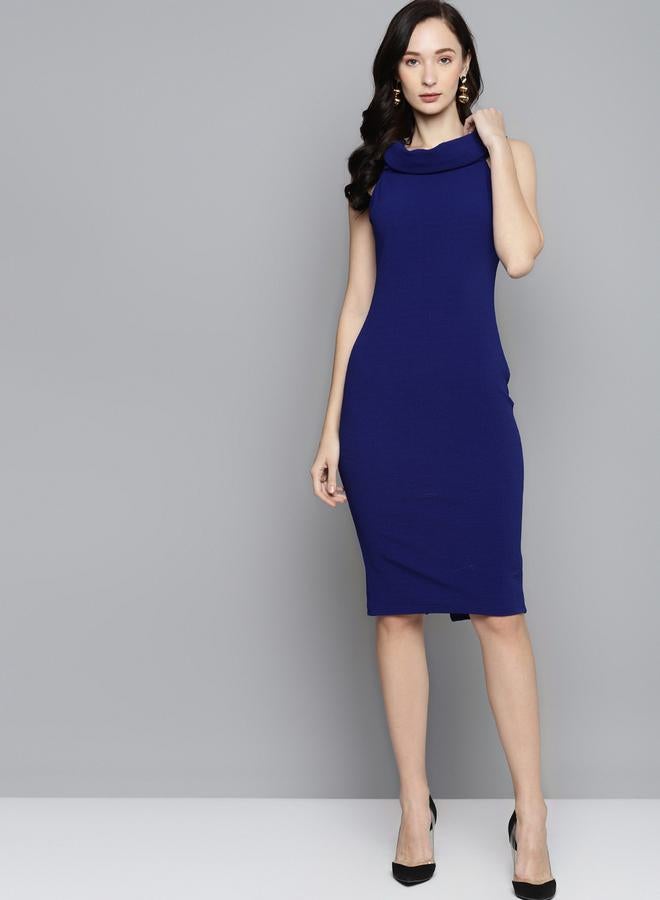 SASSAFRAS Cowl Neck Midi Dress  - Image 1
