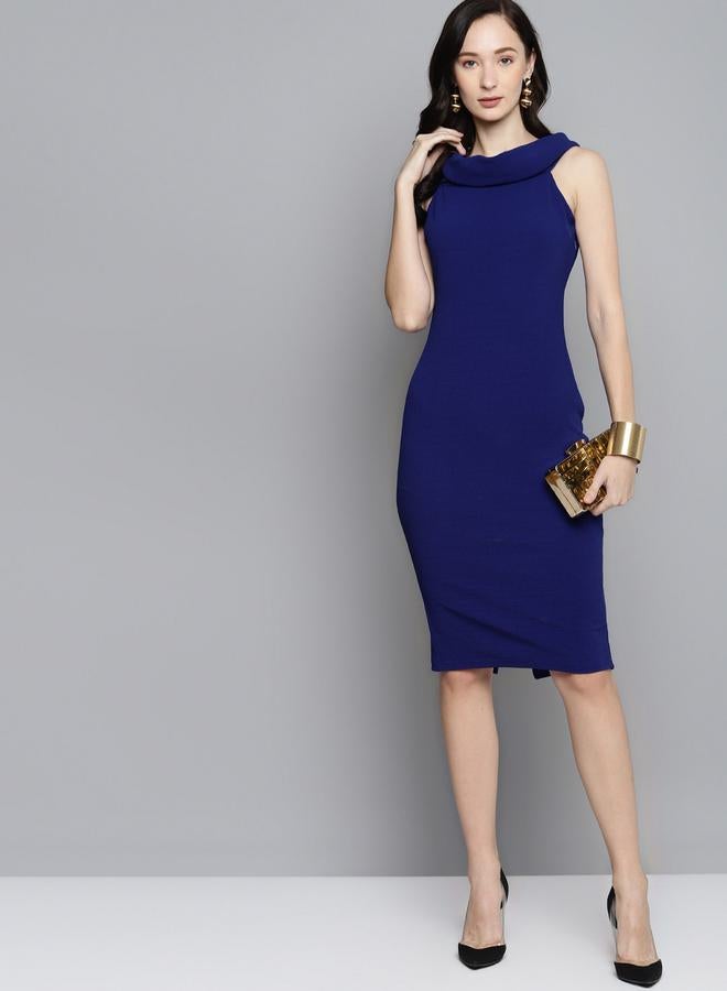 SASSAFRAS Cowl Neck Midi Dress  - Image 4