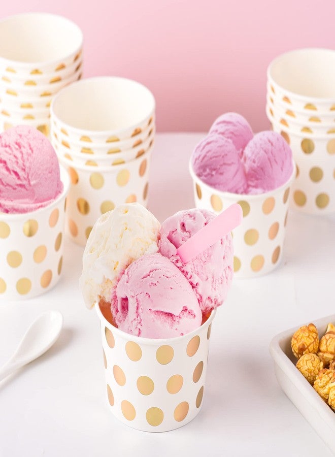 AimFun 60 Pcs Treat Snack Cups Gold Dessert Cups 8oz Disposable Paper Ice Cream Cups for Hot or Cold Food Container Birthday Christmas Party Supplies - Image 4