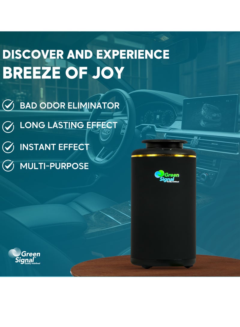 Green Signal Rechargeable Car Aroma Oil Diffuser – Black Wood Design – Nano Nebulizing & Cold Air Diffusion – Touch Control – 10ml Capacity – Portable Scent Machine  - Image 5