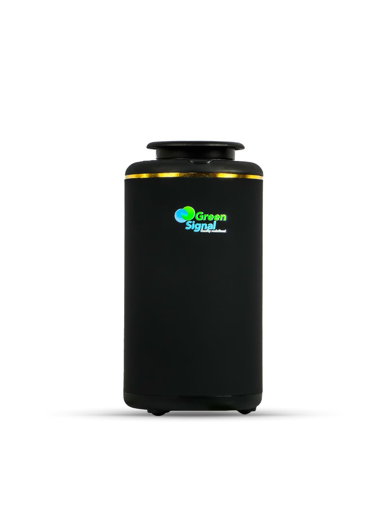 Green Signal Rechargeable Car Aroma Oil Diffuser – Black Wood Design – Nano Nebulizing & Cold Air Diffusion – Touch Control – 10ml Capacity – Portable Scent Machine  - Image 1