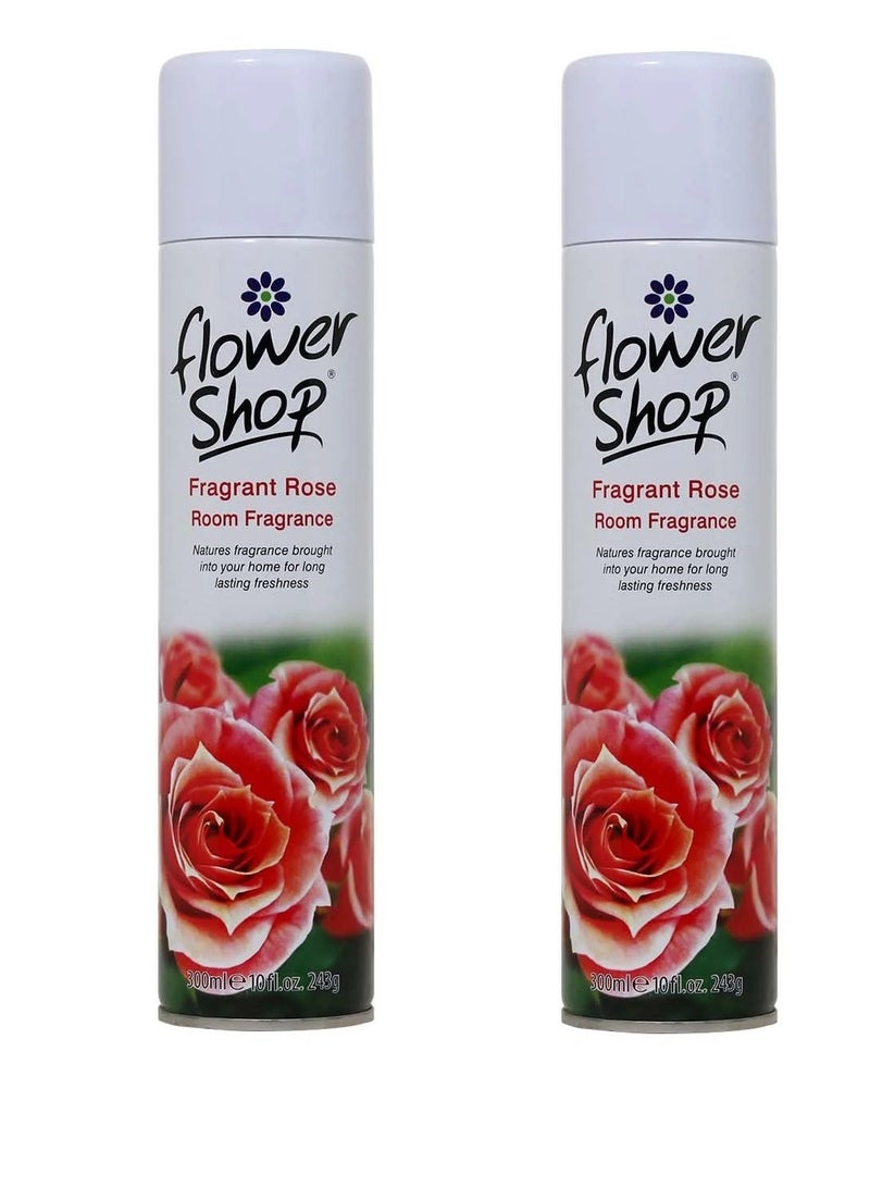 flowershop 2 piececs of  Flower Shop Fragrant Rose Room Fragrance 300ml 