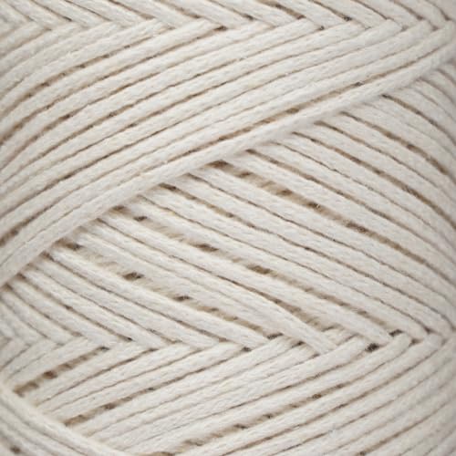 Makromecity, Cotton Macrame Cord 2mm x 195 Yards (590 feet) 2mm Recycled Cotton Crochet Yarn for Macrame Art & Crafts for Wall Hangings, Bags, Underplate, Rug (25 Colors Available) (Ecru) - Image 4