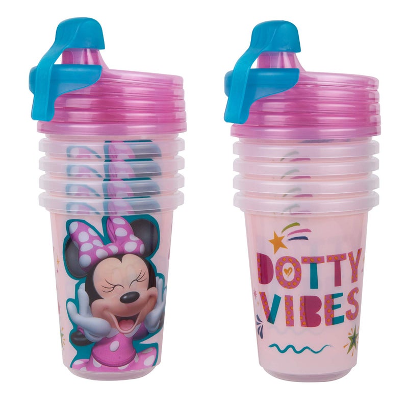The First Years Take & Toss Disney Minnie Mouse Sippy Cups - Reusable Toddlers Cups with Lids - Kids Party Pack with 2 Travel Caps - 10 Oz - 10 Count - Image 1