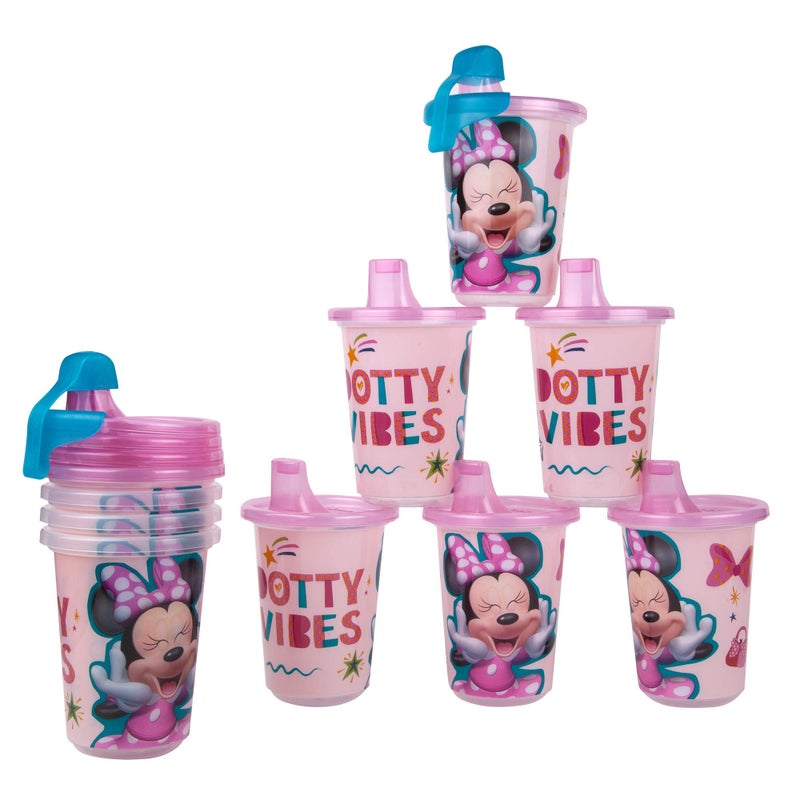 The First Years Take & Toss Disney Minnie Mouse Sippy Cups - Reusable Toddlers Cups with Lids - Kids Party Pack with 2 Travel Caps - 10 Oz - 10 Count - Image 5