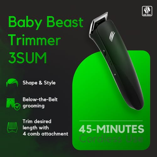 Skull Shaver Baby Beast Trimmer 3SUM | All-in-1 Beard, Chest, Private Parts - Full Trimming | 1 Yr Warranty | Cordless Trimming For 45 minutes | 3 Blades Attachments - Travel Friendly (3-in-1 Pro) - Image 2