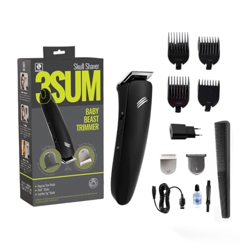 Skull Shaver Baby Beast Trimmer 3SUM | All-in-1 Beard, Chest, Private Parts - Full Trimming | 1 Yr Warranty | Cordless Trimming For 45 minutes | 3 Blades Attachments - Travel Friendly (3-in-1 Pro) - Image 1
