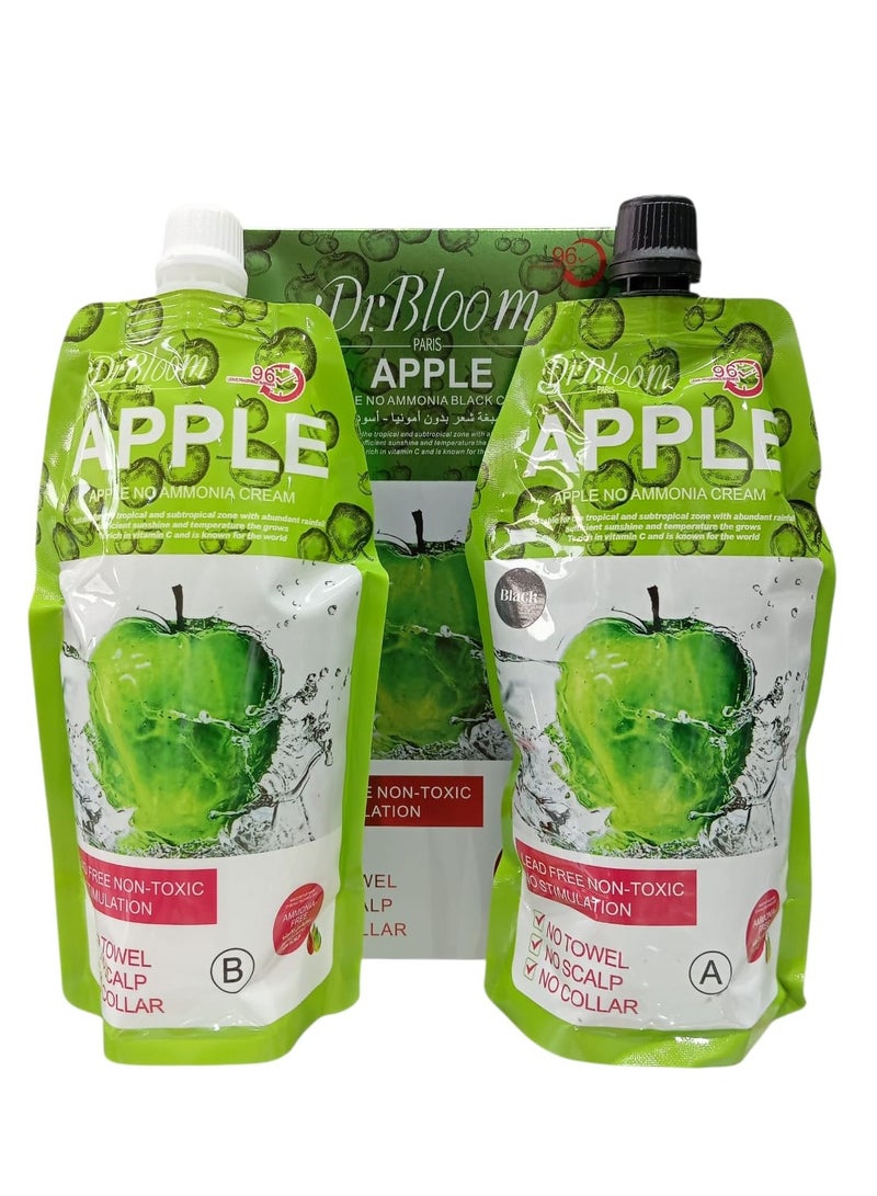 Dr Bloom APPLE NO AMMONIA BLACK CREAM 500 × 500 ML - Image 1