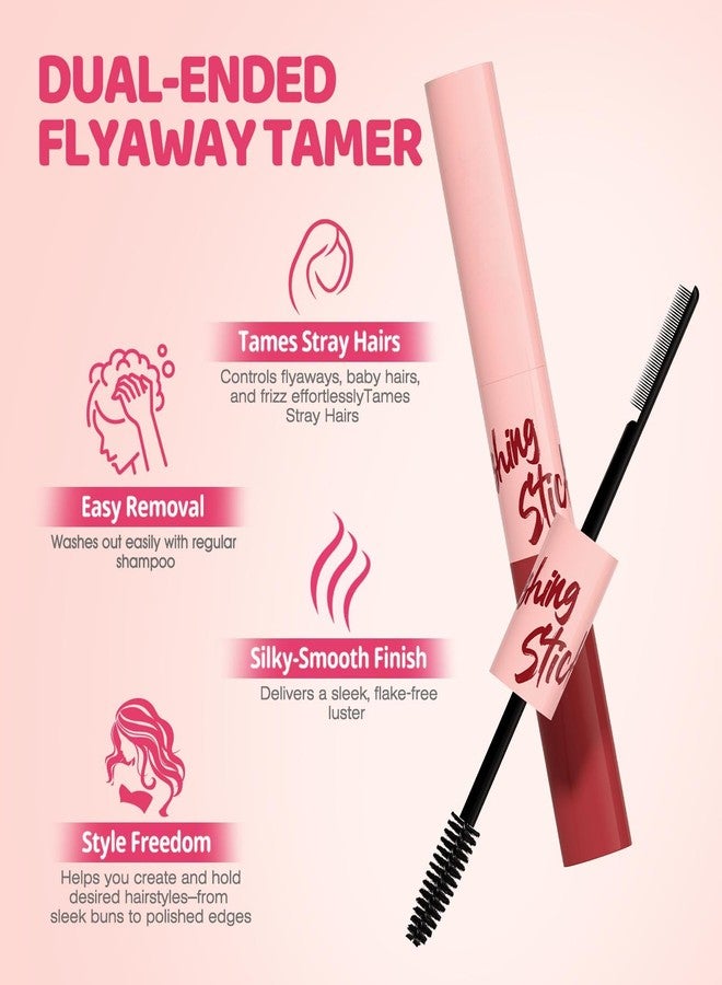 gowwim 2 Pcs Hair Finishing Stick Dual-Brush Flyaway Tamer & Hair Wax Stick, Quick Fix Stick for Frizz, Baby Hairs & Edge Control Hair Gel Stick Alternative - Image 3