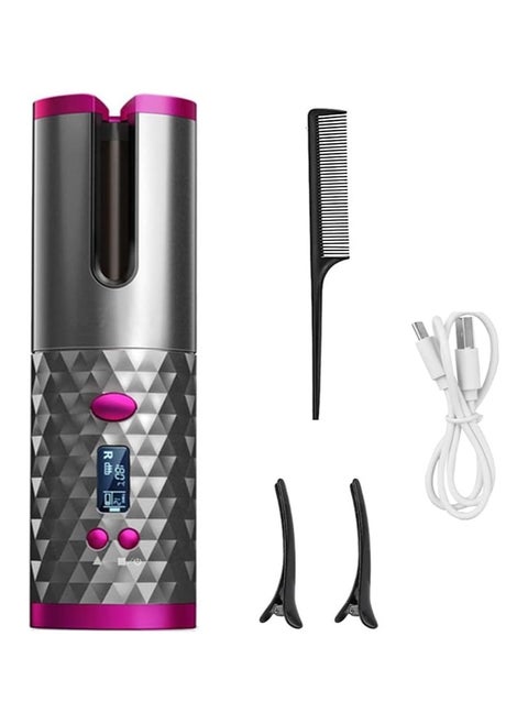 Automatic Curling Iron Cordless Automatic Hair Curler Wand Air Curling Iron Auto Rotating Ceramic Usb Rechargeable Lcd Display Adjustable Wave Curler