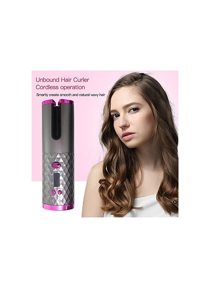 Generic - Automatic Curling Iron Cordless Automatic Hair Curler Wand Air Curling Iron Auto Rotating Ceramic Usb Rechargeable Lcd Display Adjustable Wave Curler - Image 1