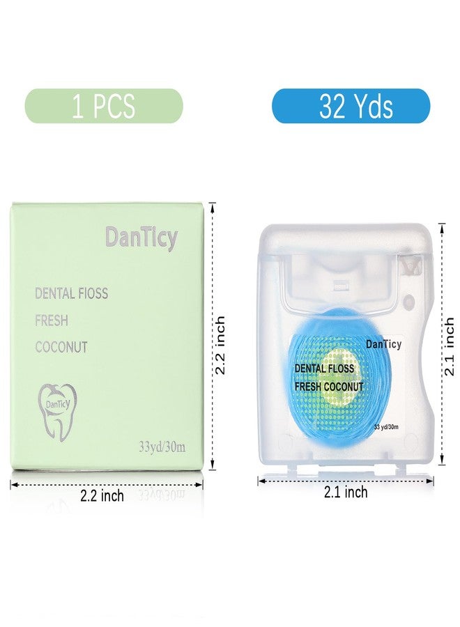 DanTicy Coconut-Oil Infused Woven Dental Floss,Deep Clean Natural Vegetable Waxed Floss,Extra Wide Cleaning and Slides Smoothly & Easily,PFAS Free | Coconut Flavored(33 Yds x 1 Unit) - Image 3