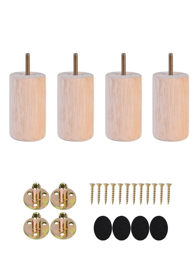 Maricome 3 inch Wooden Furniture Legs Set of 4, Solid Round Wood Replacement Feet，Suitable for Sofas Couch Dressers Ottomans Cabinets Chairs - Image 4