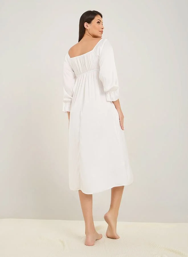 Styli Scallop Lace & Ruffle Cuff Nightdress