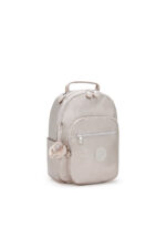 kipling Classic Seoul S Ergonomic Kids School Small Backpack with Laptop Protection, 15-inch, 27L, 0.65kg, Bottle holder - Metallic Glow - (Gold) - Image 1
