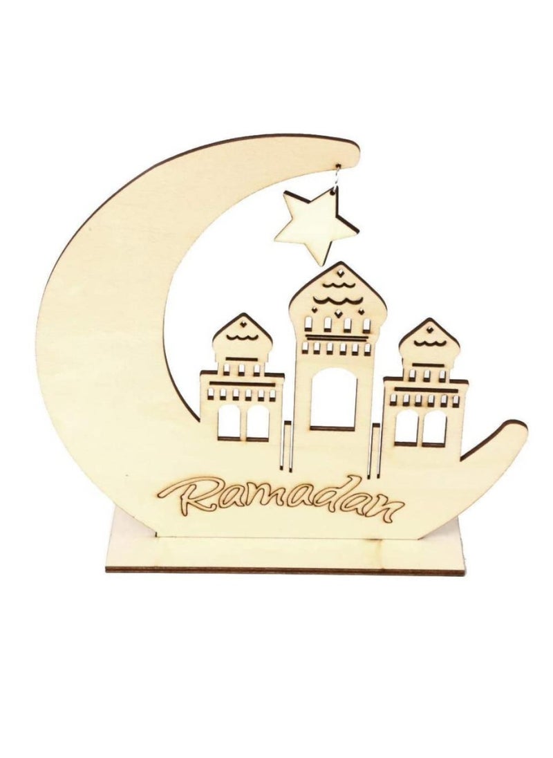 AIWANTO Ramadan Mubarak Mosque Wood Decoration  - Image 2