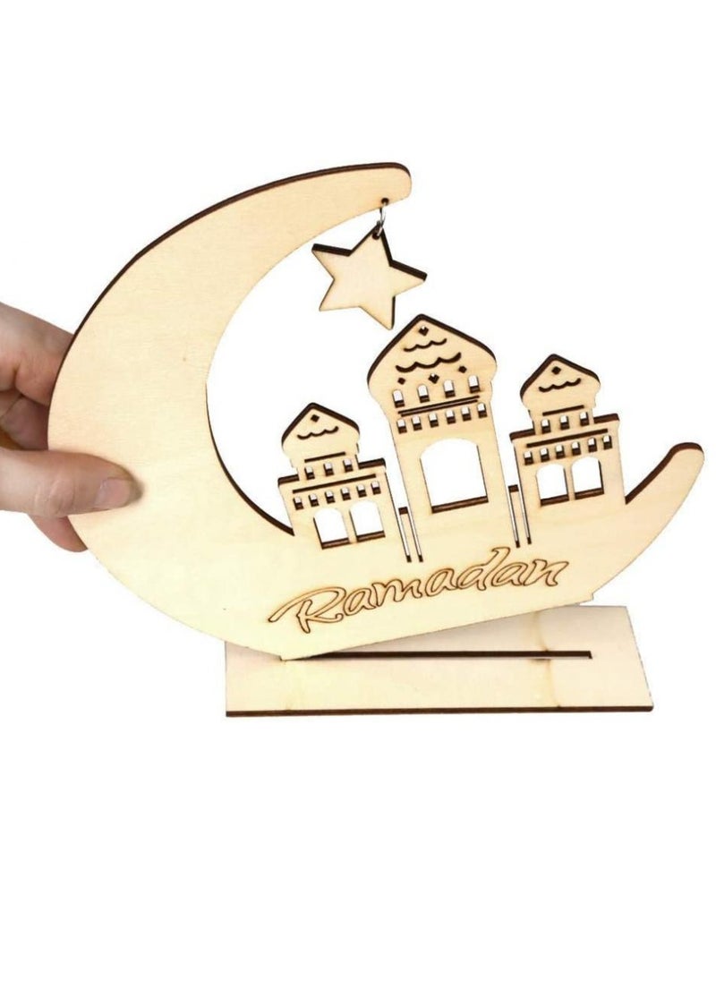 AIWANTO Ramadan Mubarak Mosque Wood Decoration  - Image 4