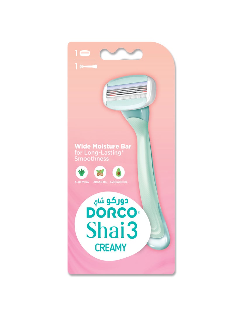 DORCO شاي 3 ماكينة حلاقة نسائية كريمية - Image 1