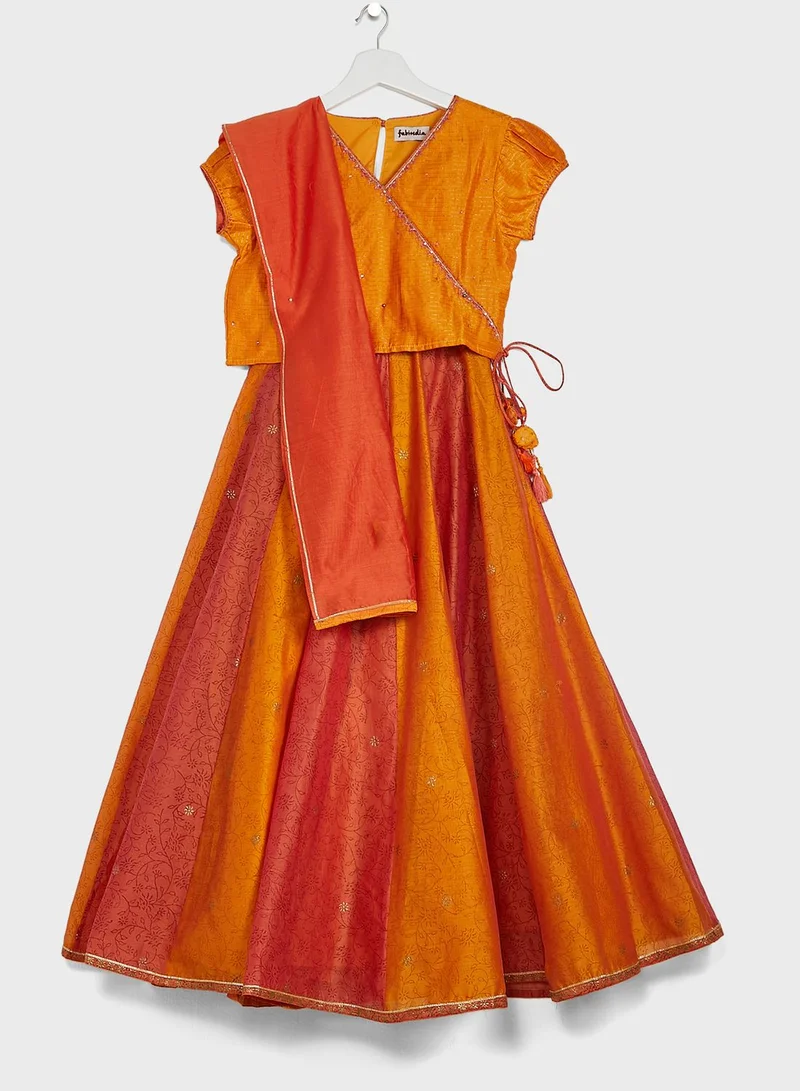 Fabindia Kids Lehenga Choli Dupatta Set