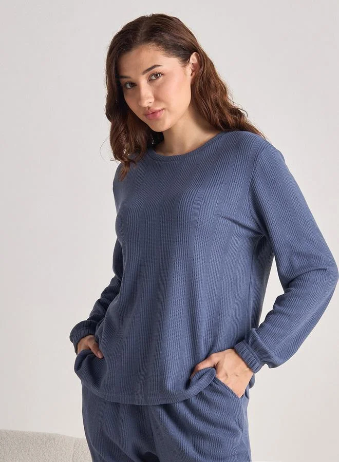 Splash FAV Waffle Textured Pyjama Set