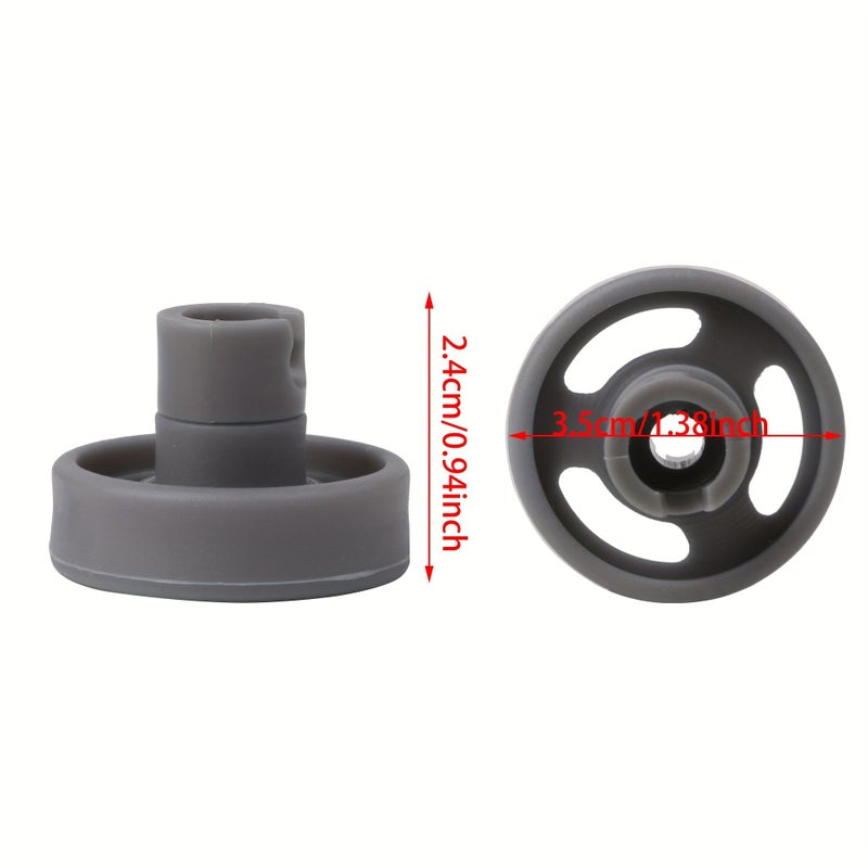 Grey Dishwasher Lower Rack Wheels and Stud Assembly 8 Pack Replacement - Image 2