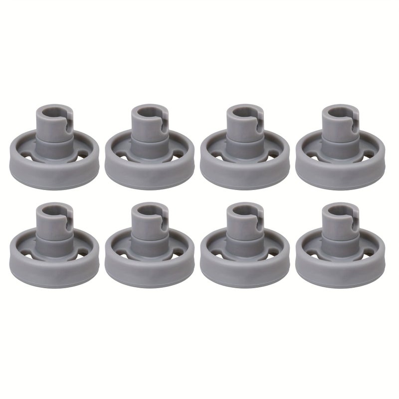 Grey Dishwasher Lower Rack Wheels and Stud Assembly 8 Pack Replacement - Image 1