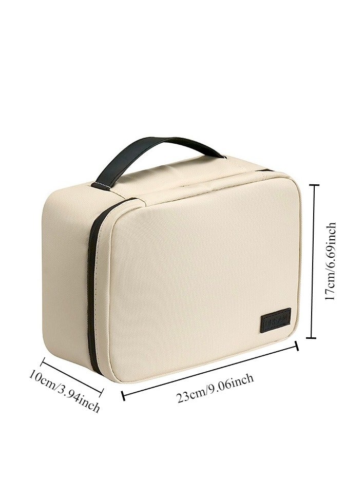 حقيبة مستحضرات تجميل سوداء للسفر، حقيبة مكياج كبيرة السعة، حقيبة مستحضرات تجميل محمولة مقاومة للماء، حقيبة تخزين مستحضرات التجميل، حقيبة أدوات الزينة مع مقبض وحجرات للسفر التجاري والاستخدام اليومي - Image 3