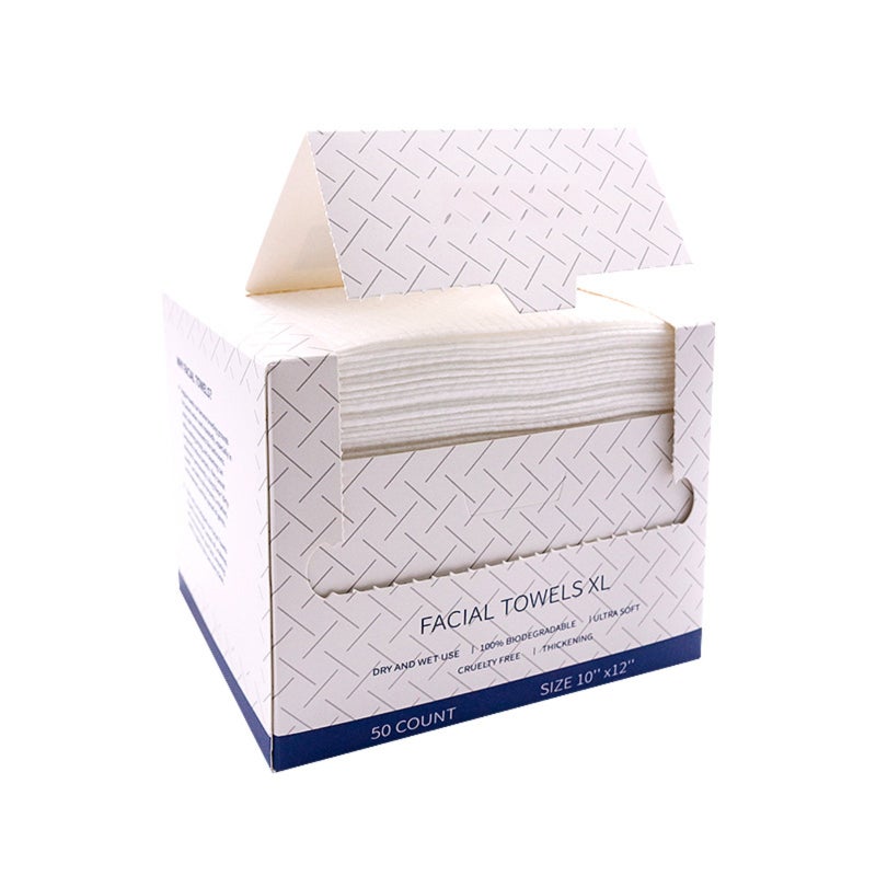 Disposable Face Towels 25cm*30cm 100% Plant Fiber Thickened Water Absorption Boxed Cotton Towels - Double-sided Design Bacteria Resistant Soft Face Towels for Daily Skin Care Makeup Removal Home Clean - Image 1
