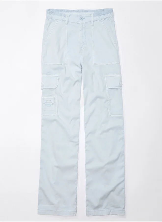 American Eagle AE Dreamy Drape Stretch Cargo Super High-Waisted Baggy Wide-Leg Pant